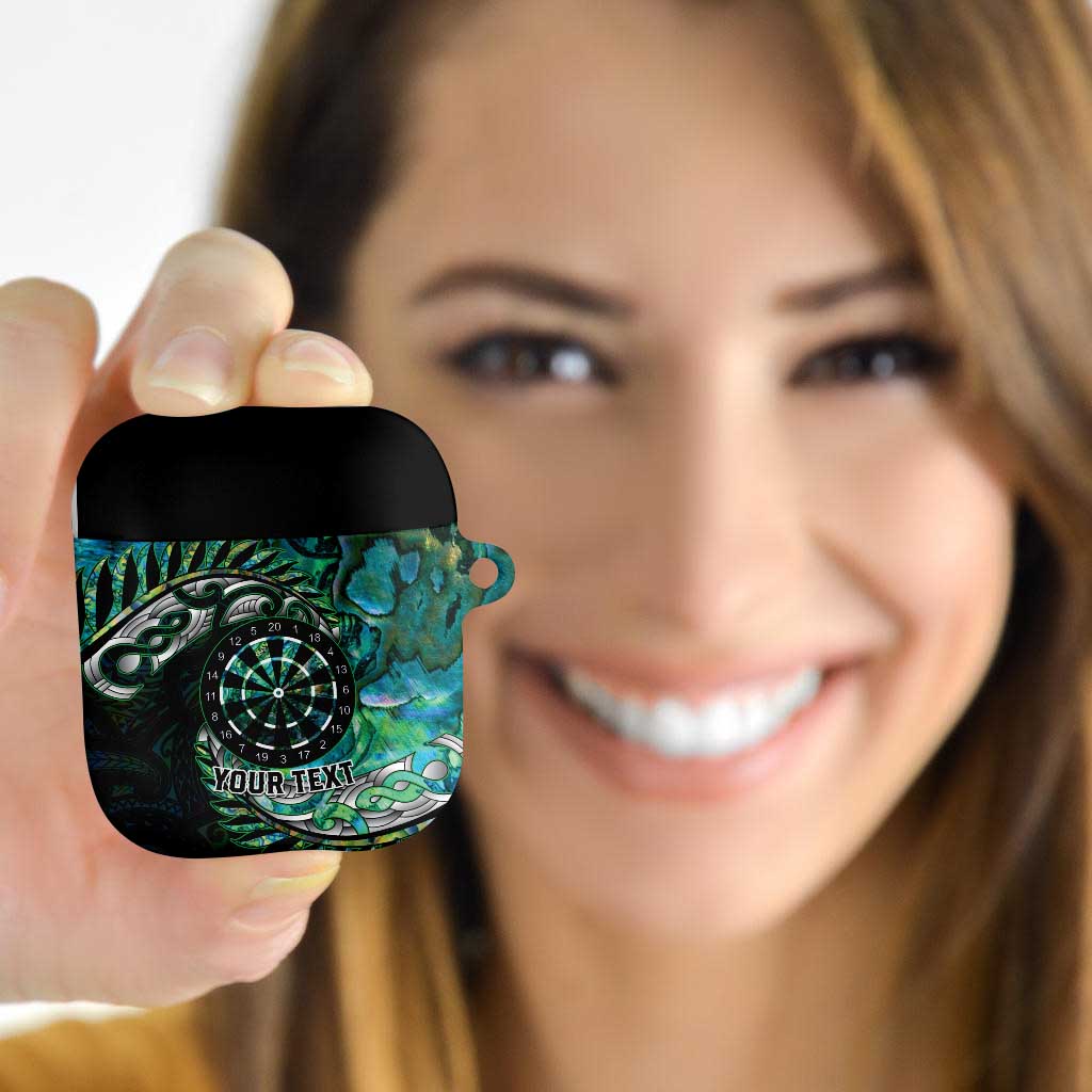 New Zealand Darts Personalised AirPods Case Aotearoa Silver Fern Green Papua Shell Spirit LT9 Green - Polynesian Pride