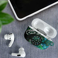 New Zealand Darts Personalised AirPods Case Aotearoa Silver Fern Green Papua Shell Spirit LT9 - Polynesian Pride