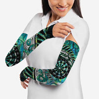 New Zealand Darts Personalised Arm Sleeves Aotearoa Silver Fern Green Papua Shell Spirit LT9 - Polynesian Pride
