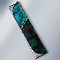 New Zealand Darts Personalised Auto Sun Shade Aotearoa Silver Fern Green Papua Shell Spirit LT9 - Polynesian Pride