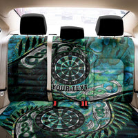 New Zealand Darts Personalised Back Car Seat Cover Aotearoa Silver Fern Green Papua Shell Spirit LT9 - Polynesian Pride