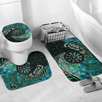 New Zealand Darts Personalised Bathroom Set Aotearoa Silver Fern Green Papua Shell Spirit LT9 Mat Set Only (3 pcs) One Size Green - Polynesian Pride