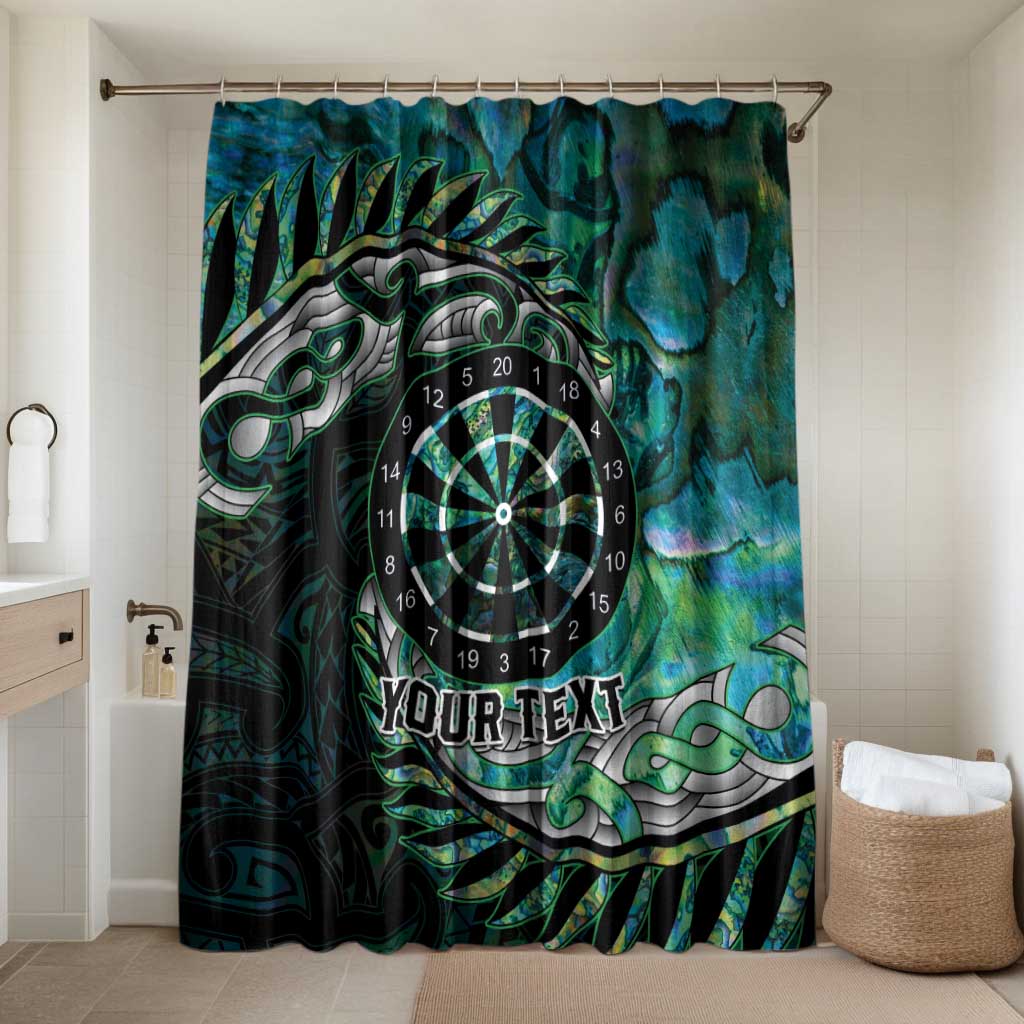 New Zealand Darts Personalised Bathroom Set Aotearoa Silver Fern Green Papua Shell Spirit LT9 Shower Curtain Only Green - Polynesian Pride