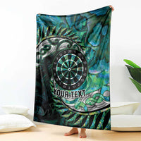 New Zealand Darts Personalised Blanket Aotearoa Silver Fern Green Papua Shell Spirit LT9 - Polynesian Pride