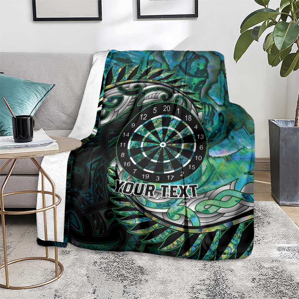 New Zealand Darts Personalised Blanket Aotearoa Silver Fern Green Papua Shell Spirit LT9 - Polynesian Pride