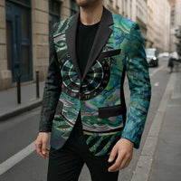 New Zealand Darts Personalised Blazer Aotearoa Silver Fern Green Papua Shell Spirit LT9 - Polynesian Pride