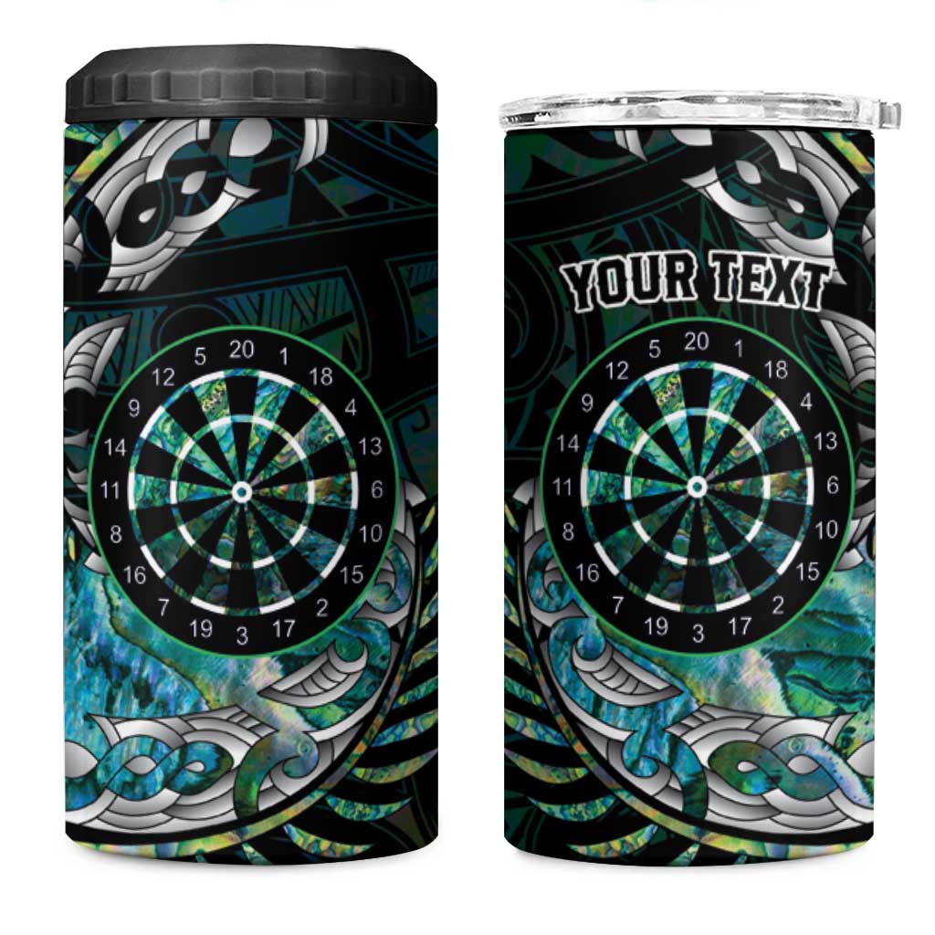 New Zealand Darts Personalised 4 in 1 Can Cooler Tumbler Aotearoa Silver Fern Green Papua Shell Spirit LT9 One Size: 16 oz Green - Polynesian Pride