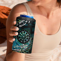New Zealand Darts Personalised 4 in 1 Can Cooler Tumbler Aotearoa Silver Fern Green Papua Shell Spirit LT9 - Polynesian Pride