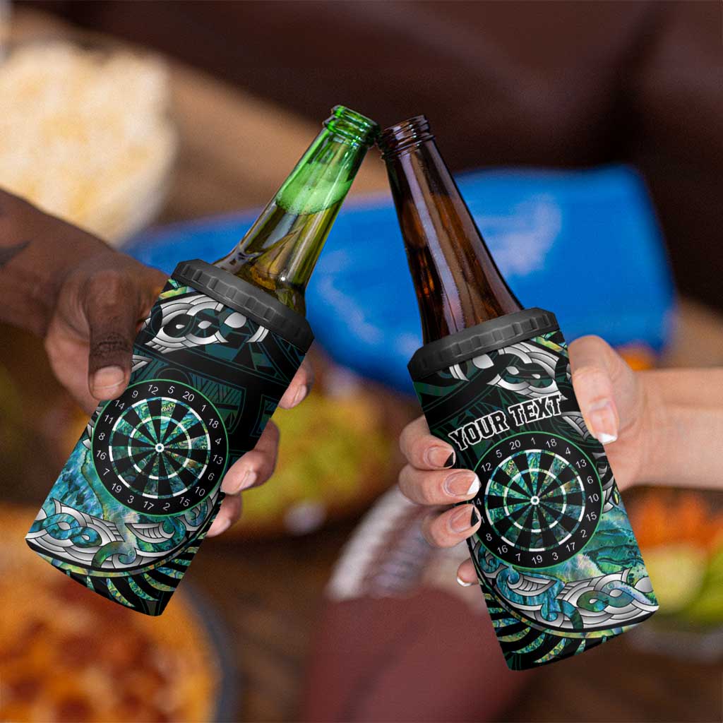 New Zealand Darts Personalised 4 in 1 Can Cooler Tumbler Aotearoa Silver Fern Green Papua Shell Spirit LT9 - Polynesian Pride