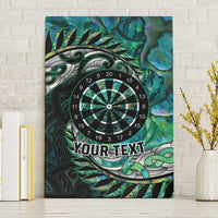 New Zealand Darts Personalised Canvas Wall Art Aotearoa Silver Fern Green Papua Shell Spirit LT9 Without Frame Green - Polynesian Pride