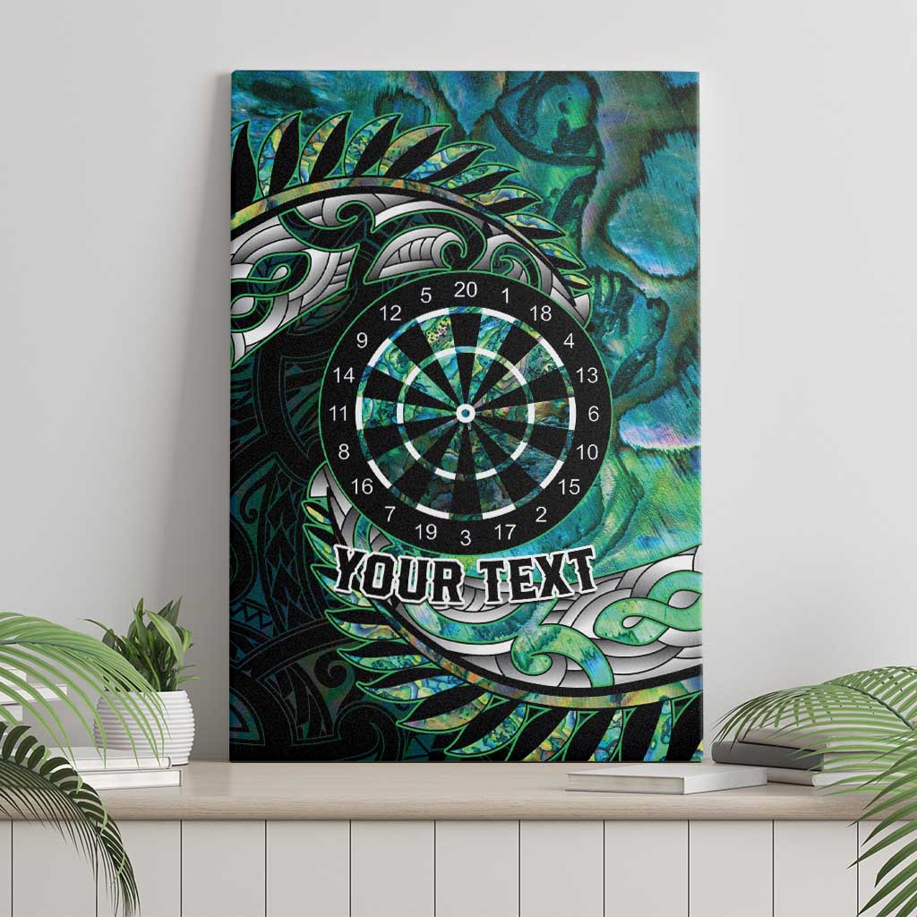 New Zealand Darts Personalised Canvas Wall Art Aotearoa Silver Fern Green Papua Shell Spirit LT9 - Polynesian Pride