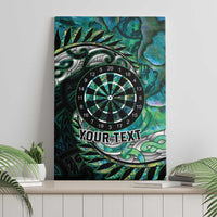 New Zealand Darts Personalised Canvas Wall Art Aotearoa Silver Fern Green Papua Shell Spirit LT9 - Polynesian Pride