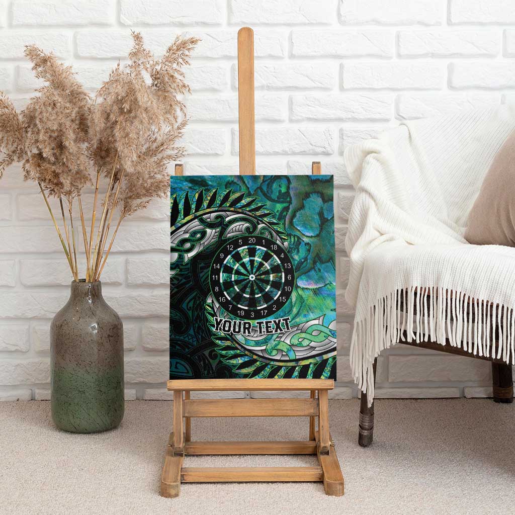 New Zealand Darts Personalised Canvas Wall Art Aotearoa Silver Fern Green Papua Shell Spirit LT9 - Polynesian Pride