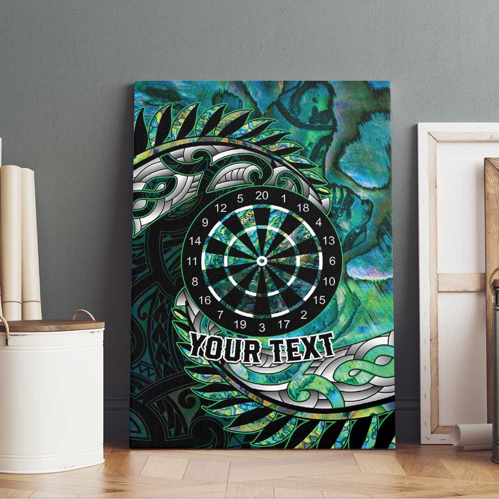New Zealand Darts Personalised Canvas Wall Art Aotearoa Silver Fern Green Papua Shell Spirit LT9 - Polynesian Pride