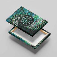 New Zealand Darts Personalised Canvas Wall Art Aotearoa Silver Fern Green Papua Shell Spirit LT9 - Polynesian Pride