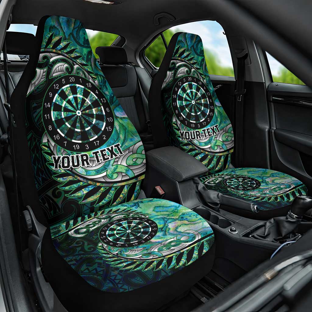 New Zealand Darts Personalised Car Seat Cover Aotearoa Silver Fern Green Papua Shell Spirit LT9 One Size Green - Polynesian Pride