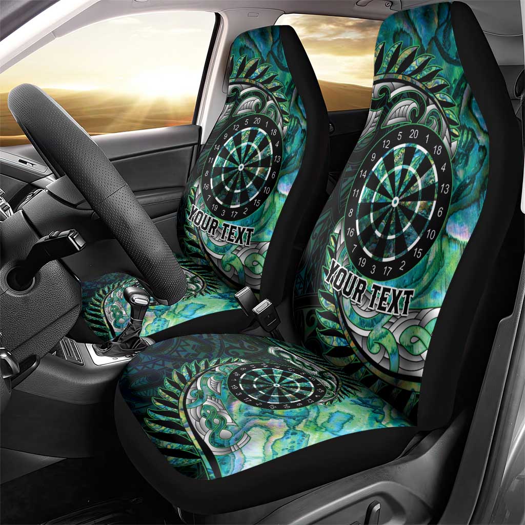 New Zealand Darts Personalised Car Seat Cover Aotearoa Silver Fern Green Papua Shell Spirit LT9 - Polynesian Pride