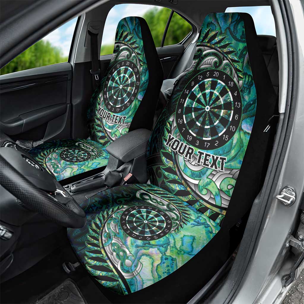 New Zealand Darts Personalised Car Seat Cover Aotearoa Silver Fern Green Papua Shell Spirit LT9 - Polynesian Pride