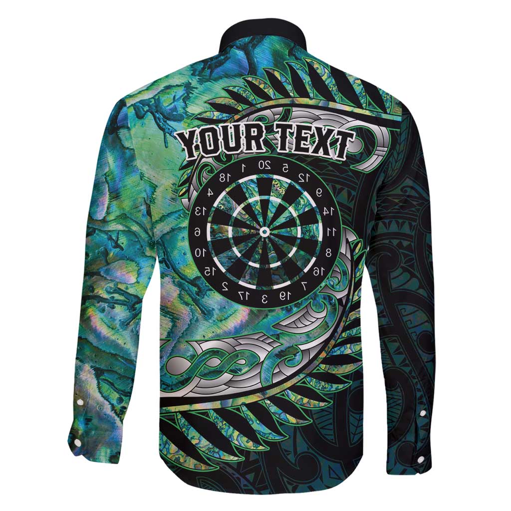 New Zealand Darts Personalised Family Matching Long Sleeve Bodycon Dress and Hawaiian Shirt Aotearoa Silver Fern Green Papua Shell Spirit LT9 - Polynesian Pride