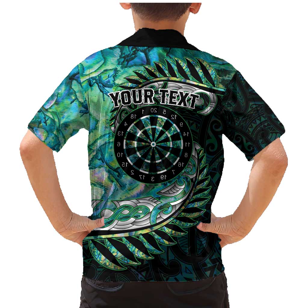 New Zealand Darts Personalised Family Matching Mermaid Dress and Hawaiian Shirt Aotearoa Silver Fern Green Papua Shell Spirit LT9 - Polynesian Pride