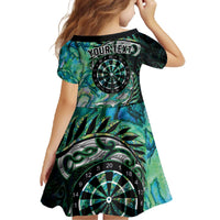 New Zealand Darts Personalised Family Matching Off The Shoulder Long Sleeve Dress and Hawaiian Shirt Aotearoa Silver Fern Green Papua Shell Spirit LT9 - Polynesian Pride