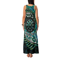 New Zealand Darts Personalised Family Matching Tank Maxi Dress and Hawaiian Shirt Aotearoa Silver Fern Green Papua Shell Spirit LT9 - Polynesian Pride