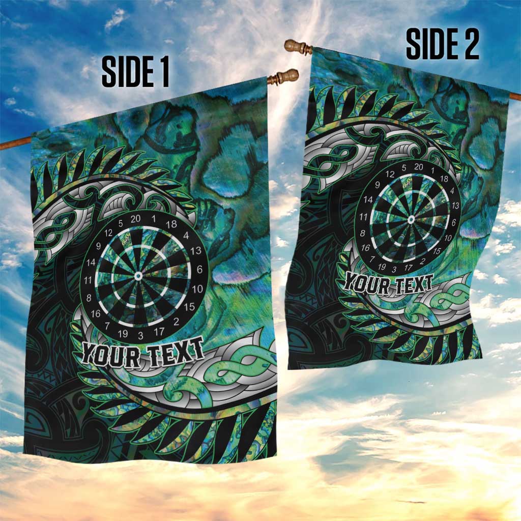 New Zealand Darts Personalised Garden Flag Aotearoa Silver Fern Green Papua Shell Spirit LT9 - Polynesian Pride
