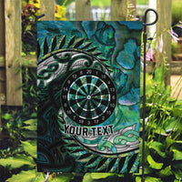 New Zealand Darts Personalised Garden Flag Aotearoa Silver Fern Green Papua Shell Spirit LT9 Garden Flag Green - Polynesian Pride