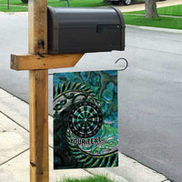 New Zealand Darts Personalised Garden Flag Aotearoa Silver Fern Green Papua Shell Spirit LT9 - Polynesian Pride