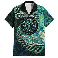 New Zealand Darts Personalised Hawaiian Shirt Aotearoa Silver Fern Green Papua Shell Spirit LT9 Green - Polynesian Pride