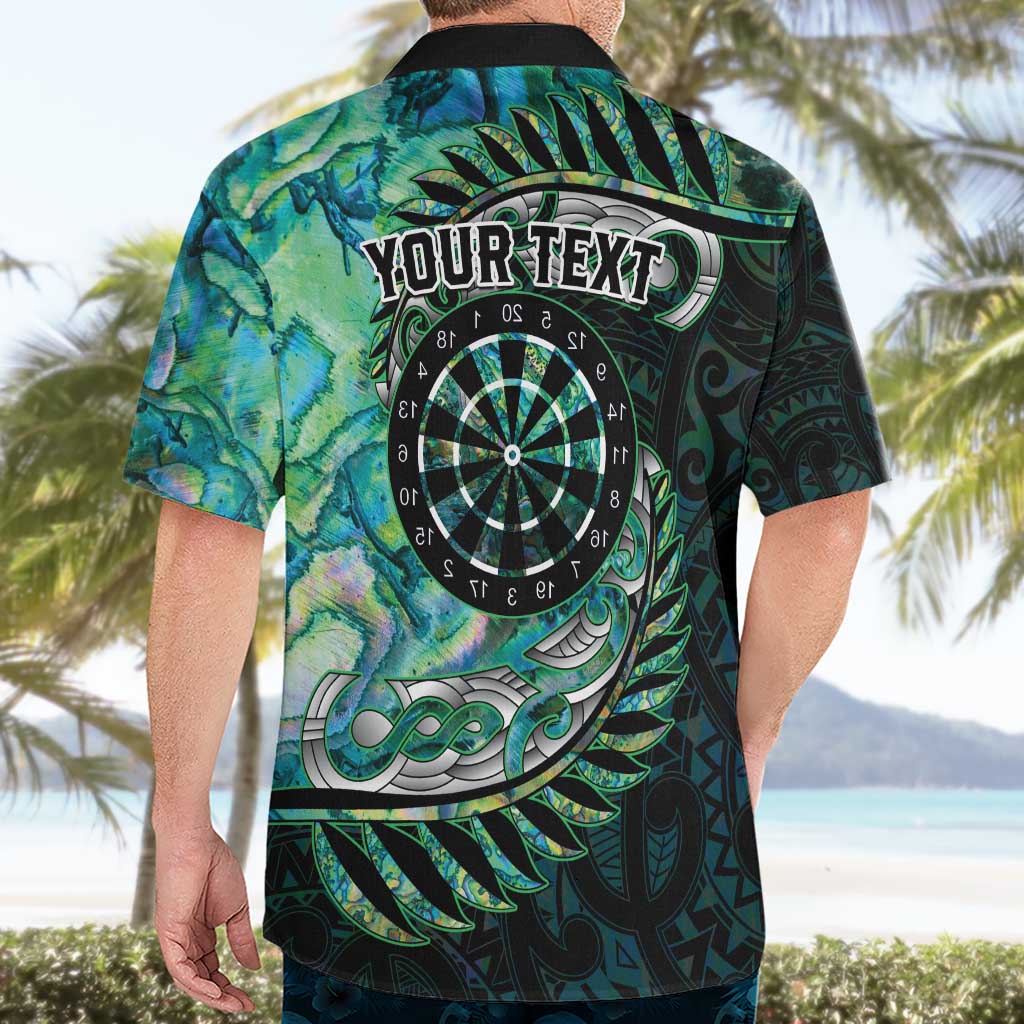 New Zealand Darts Personalised Hawaiian Shirt Aotearoa Silver Fern Green Papua Shell Spirit LT9 - Polynesian Pride