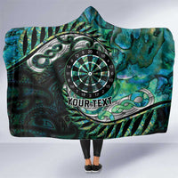 New Zealand Darts Personalised Hooded Blanket Aotearoa Silver Fern Green Papua Shell Spirit LT9 One Size Green - Polynesian Pride
