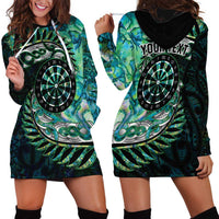 New Zealand Darts Personalised Hoodie Dress Aotearoa Silver Fern Green Papua Shell Spirit LT9 - Polynesian Pride