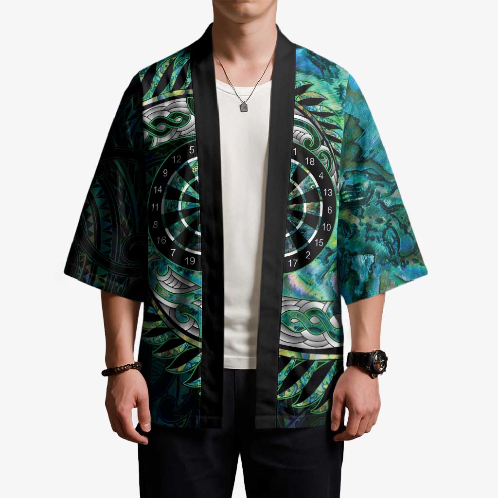New Zealand Darts Personalised Kimono Aotearoa Silver Fern Green Papua Shell Spirit LT9 - Polynesian Pride