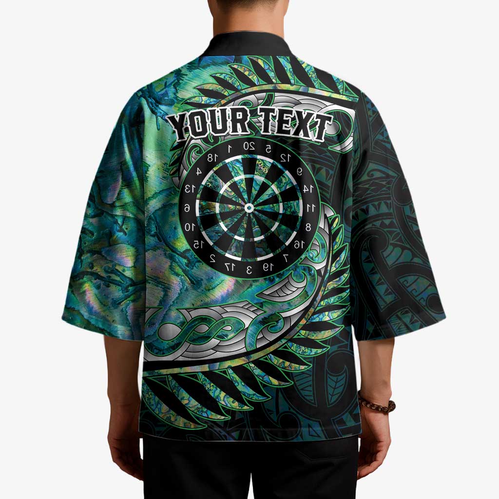 New Zealand Darts Personalised Kimono Aotearoa Silver Fern Green Papua Shell Spirit LT9 - Polynesian Pride