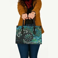New Zealand Darts Personalised Leather Bag Aotearoa Silver Fern Green Papua Shell Spirit LT9 - Polynesian Pride