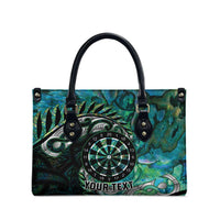 New Zealand Darts Personalised Leather Bag Aotearoa Silver Fern Green Papua Shell Spirit LT9 - Polynesian Pride