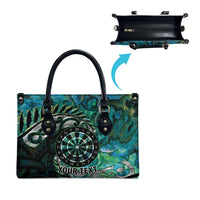New Zealand Darts Personalised Leather Bag Aotearoa Silver Fern Green Papua Shell Spirit LT9 - Polynesian Pride