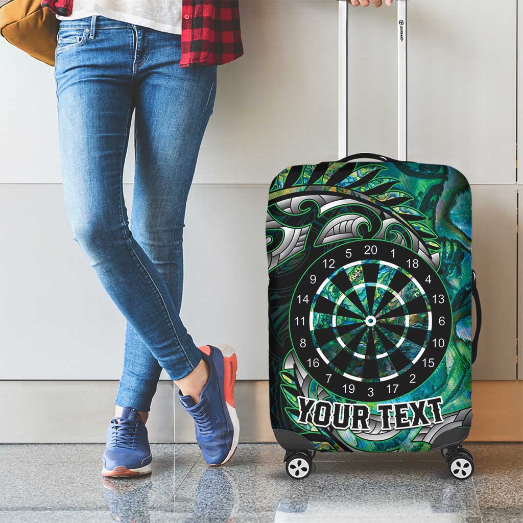 New Zealand Darts Personalised Luggage Cover Aotearoa Silver Fern Green Papua Shell Spirit LT9 - Polynesian Pride