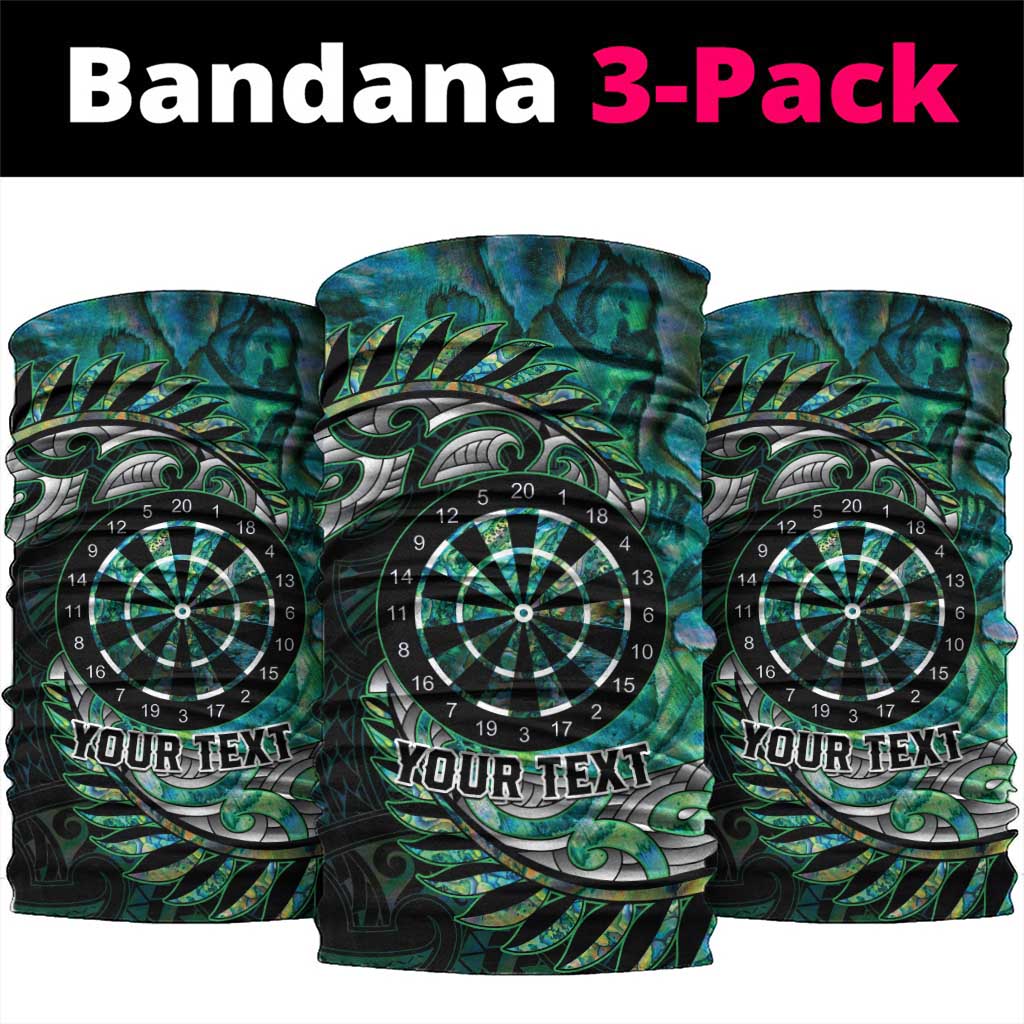 New Zealand Darts Personalised Neck Gaiter Aotearoa Silver Fern Green Papua Shell Spirit LT9 package One Size: 25*50cm Green - Polynesian Pride