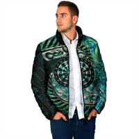 New Zealand Darts Personalised Padded Jacket Aotearoa Silver Fern Green Papua Shell Spirit LT9 - Polynesian Pride