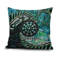 New Zealand Darts Personalised Pillow Cover Aotearoa Silver Fern Green Papua Shell Spirit LT9 Green - Polynesian Pride