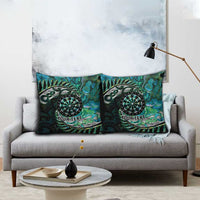 New Zealand Darts Personalised Pillow Cover Aotearoa Silver Fern Green Papua Shell Spirit LT9 - Polynesian Pride