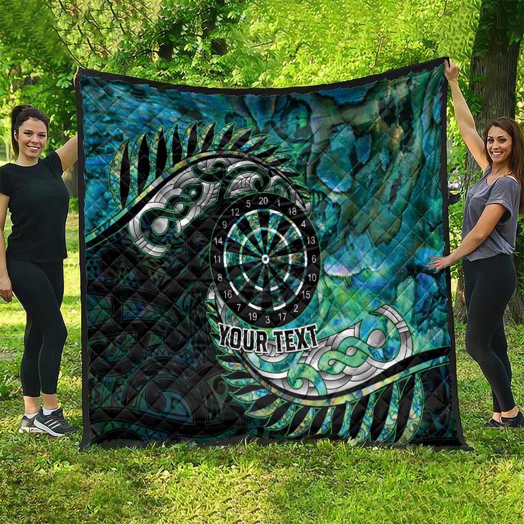 New Zealand Darts Personalised Quilt Aotearoa Silver Fern Green Papua Shell Spirit LT9 - Polynesian Pride