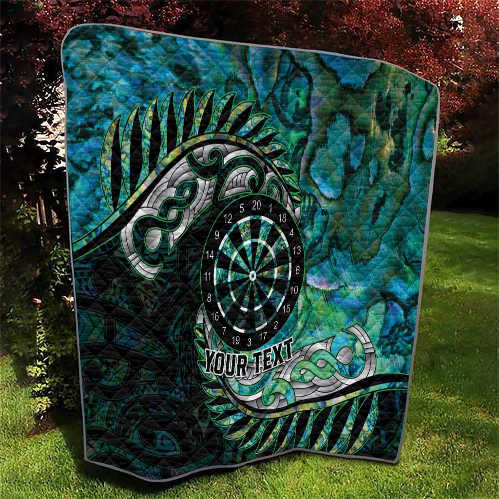 New Zealand Darts Personalised Quilt Aotearoa Silver Fern Green Papua Shell Spirit LT9 - Polynesian Pride
