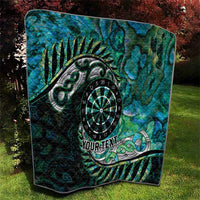 New Zealand Darts Personalised Quilt Aotearoa Silver Fern Green Papua Shell Spirit LT9 - Polynesian Pride