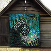 New Zealand Darts Personalised Quilt Aotearoa Silver Fern Green Papua Shell Spirit LT9 - Polynesian Pride