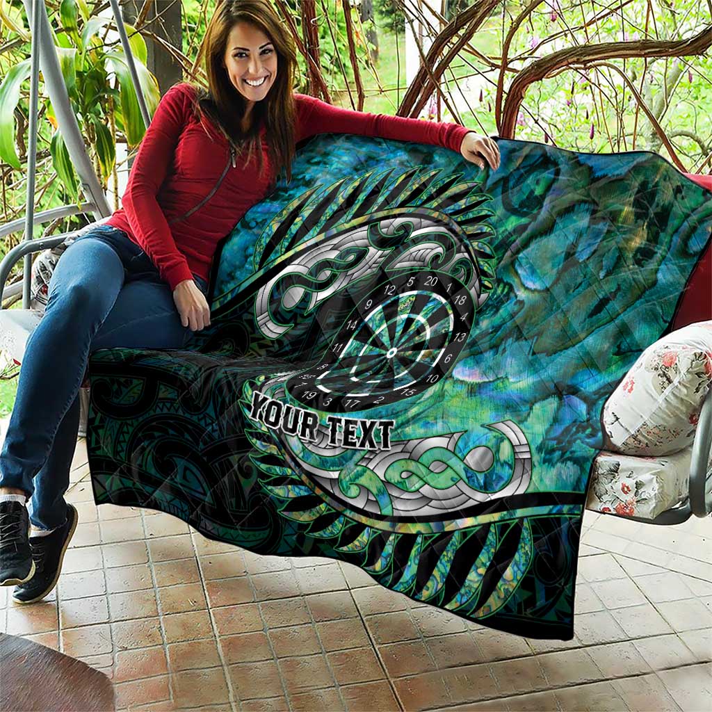 New Zealand Darts Personalised Quilt Aotearoa Silver Fern Green Papua Shell Spirit LT9 - Polynesian Pride