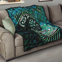 New Zealand Darts Personalised Quilt Aotearoa Silver Fern Green Papua Shell Spirit LT9 - Polynesian Pride