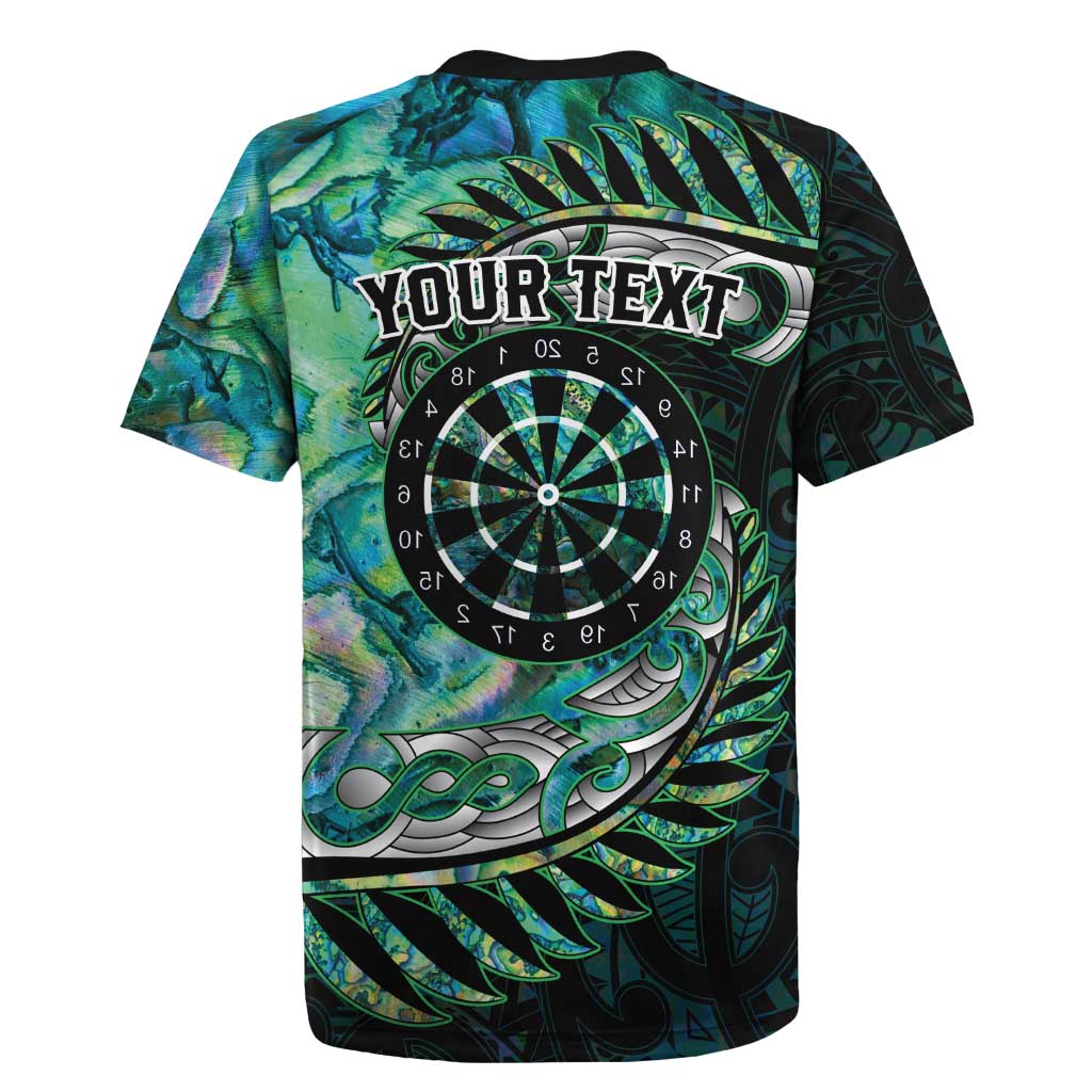 New Zealand Darts Personalised Rugby Jersey Aotearoa Silver Fern Green Papua Shell Spirit LT9 - Polynesian Pride